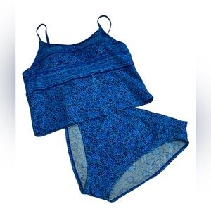 Kathy Ireland Blue Green Tankini 2 Piece Swimwear - NWOT - Size 18